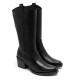 BOTAS COWBOY DE PIEL CON CREMALLERA NEREA NEGRO PORRONET - Querol online
