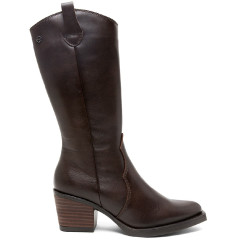 BOTAS COWBOY DE PIEL CON CREMALLERA NEREA MOKA PORRONET - Querol online