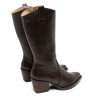 BOTAS COWBOY DE PIEL CON CREMALLERA NEREA MOKA PORRONET