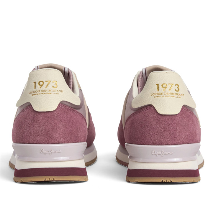 Zapatillas Pepe Jeans Hailon de mujer rosas con ante y suela caramelo - Querol online