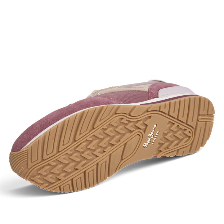 Zapatillas Pepe Jeans Hailon de mujer rosas con ante y suela caramelo - Querol online