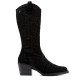 BOTAS COWBOY DE PIEL NEGRO CON CREMALLERA NURIA  PORRONET - Querol online