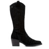 BOTAS COWBOY DE PIEL NEGRO CON CREMALLERA NURIA  PORRONET