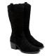 BOTAS COWBOY DE PIEL NEGRO CON CREMALLERA NURIA  PORRONET - Querol online