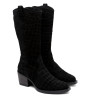 BOTAS COWBOY DE PIEL NEGRO CON CREMALLERA NURIA  PORRONET