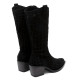 BOTAS COWBOY DE PIEL NEGRO CON CREMALLERA NURIA  PORRONET - Querol online