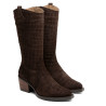 BOTAS COWBOY DE PIEL CON CREMALLERA NURIA MOKA  PORRONET