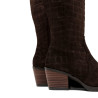 BOTAS COWBOY DE PIEL CON CREMALLERA NURIA MOKA  PORRONET