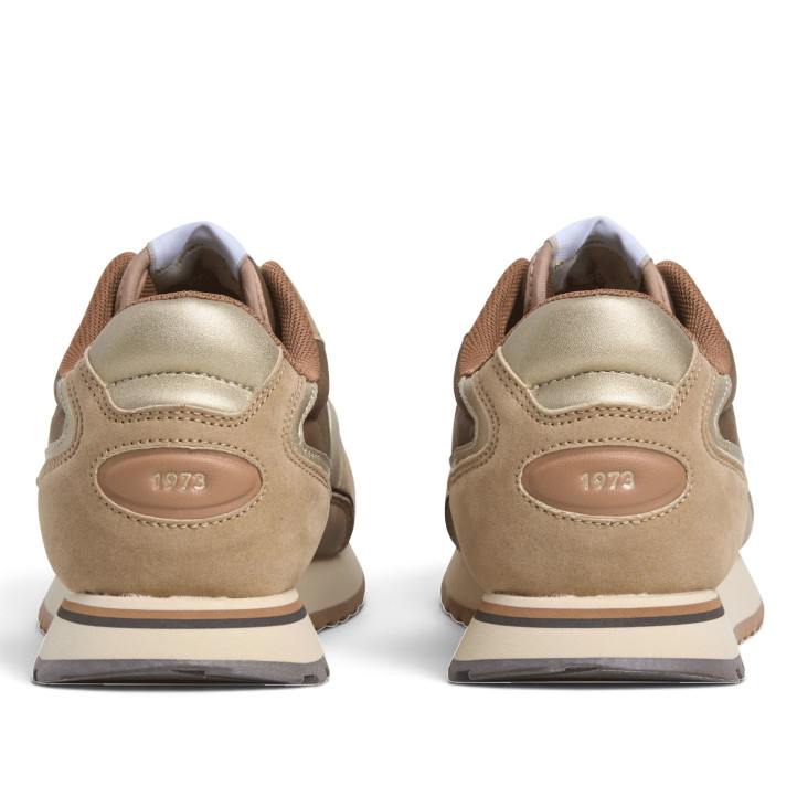 Sabatilles Pepe Jeans Bexley de dona beix i marrons amb detalls metal·litzats - Querol online