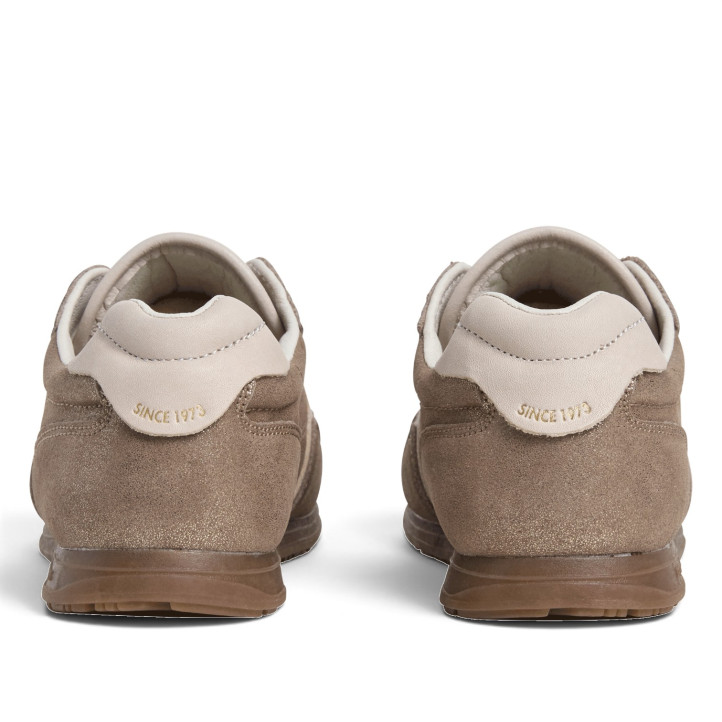 Sabatilles Pepe Jeans Daze de dona daurades de camussa amb acabat brillant - Querol online