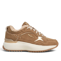 Sabatilles Pepe Jeans Kimi de dona marrons de camussa amb borreguet - Querol online