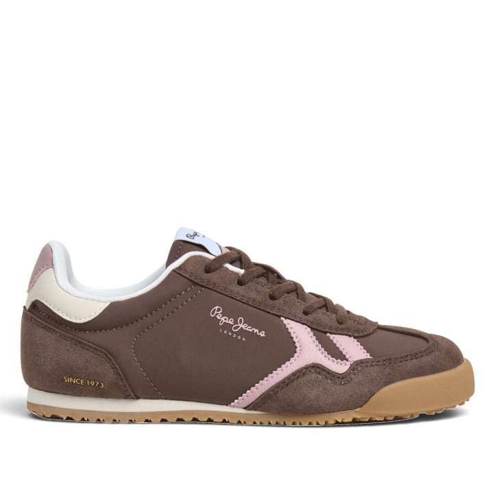 Sabatilles Pepe Jeans Vinnie Retro marrons amb detalls roses i sola caramel - Querol online