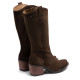 BOTAS COWBOY DE PIEL CON CREMALLERA NURIA MOKA PORRONET - Querol online