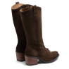 BOTAS COWBOY DE PIEL CON CREMALLERA NURIA MOKA PORRONET