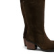 BOTAS COWBOY DE PIEL CON CREMALLERA NURIA MOKA PORRONET - Querol online