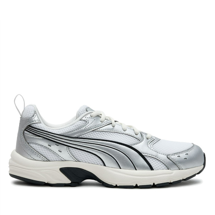 Zapatillas deportivas Puma Milenio Tech Light plateadas y blancas estilo retro running - Querol online
