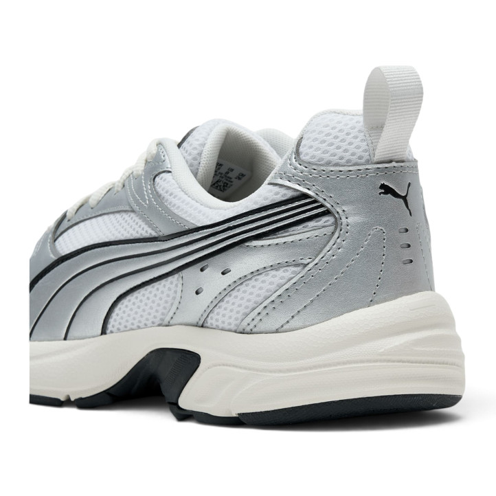 Zapatillas deportivas Puma Milenio Tech Light plateadas y blancas estilo retro running - Querol online