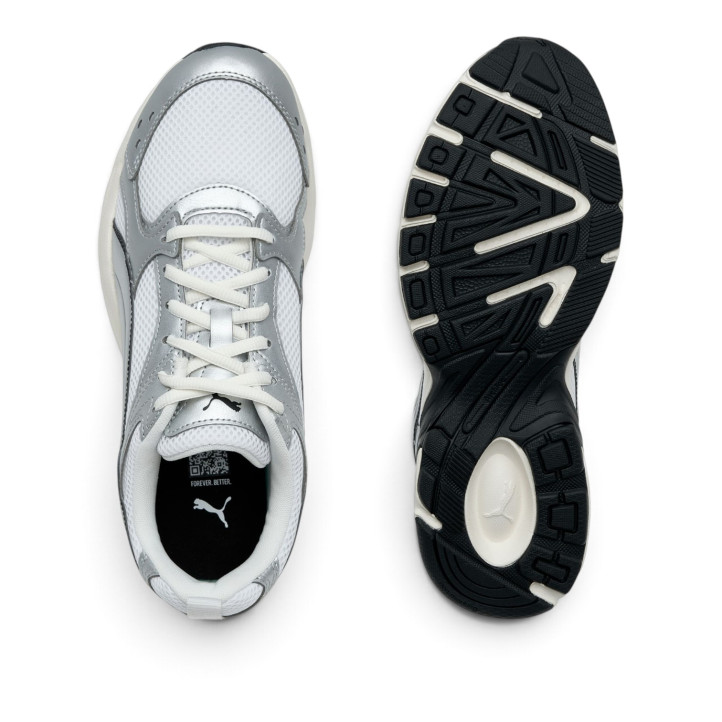 Zapatillas deportivas Puma Milenio Tech Light plateadas y blancas estilo retro running - Querol online