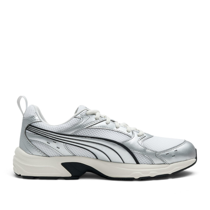 Zapatillas deportivas Puma Milenio Tech Light plateadas y blancas estilo retro running - Querol online