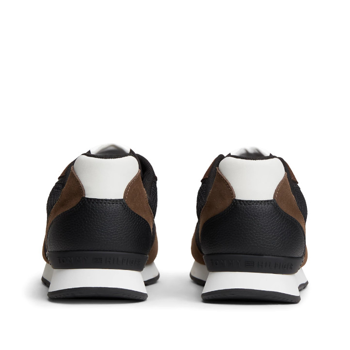 Zapatillas deportivas Tommy Hilfiger de hombre negras y marrones estilo retro running - Querol online