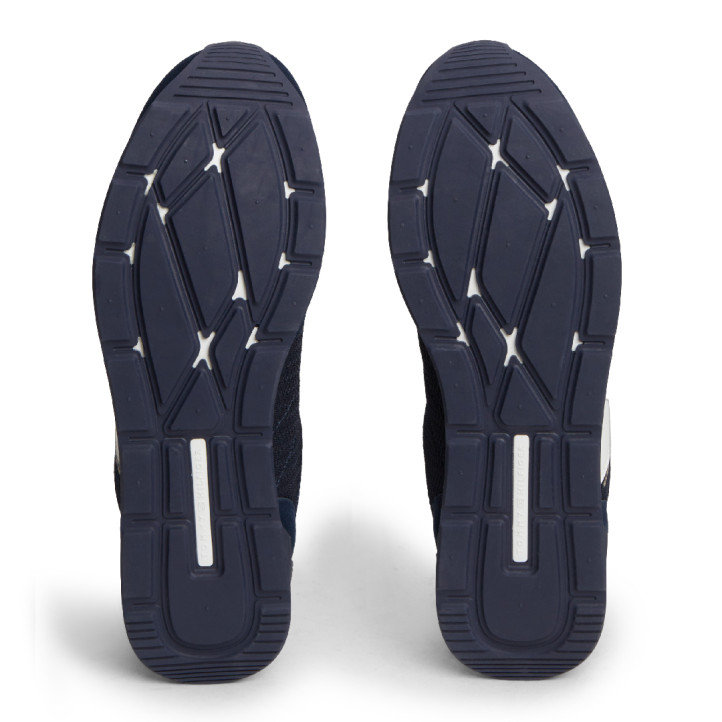 Sabatilles esportives Tommy Hilfiger d'home blau marí amb detalls blancs estil running - Querol online