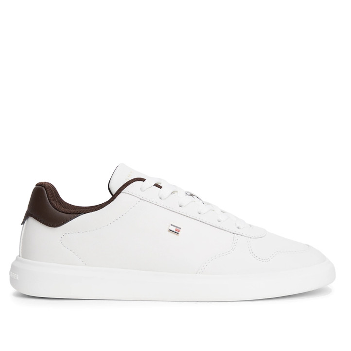 Sabatilles Tommy Hilfiger de dona blanques de pell amb detalls marrons - Querol online