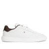 Zapatillas Tommy Hilfiger de mujer blancas de piel con detalles marrones