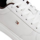 Zapatillas Tommy Hilfiger de mujer blancas de piel con detalles marrones - Querol online