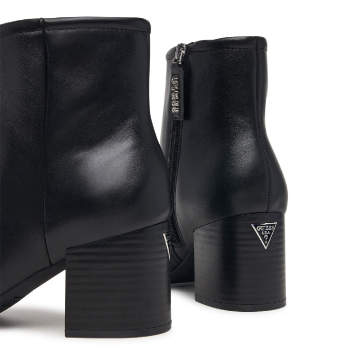 Botines tacón Guess de mujer negras con tacón alto y acabado efecto piel - Querol online