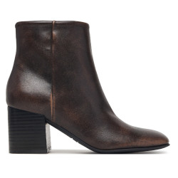 Botines tacón Guess de mujer marrón oscuro con tacón alto y acabado efecto piel - Querol online