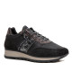Zapatillas Cetti de mujer negras con ante y detalles metalizados - Querol online