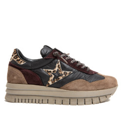 Zapatillas Cetti XL de mujer negras y beige con animal print - Querol online