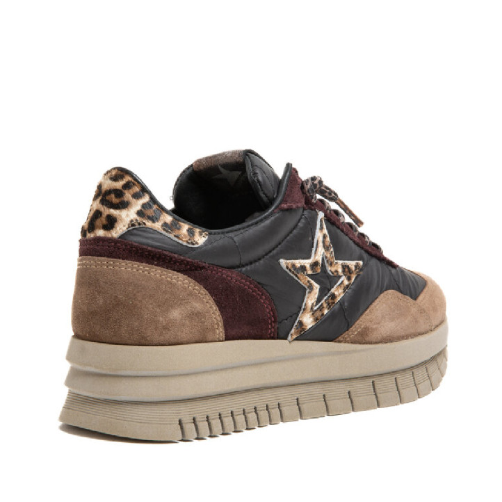 Zapatillas Cetti XL de mujer negras y beige con animal print - Querol online