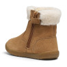 Botins Geox Macchia de niña color coñac de ante con pelo y osito