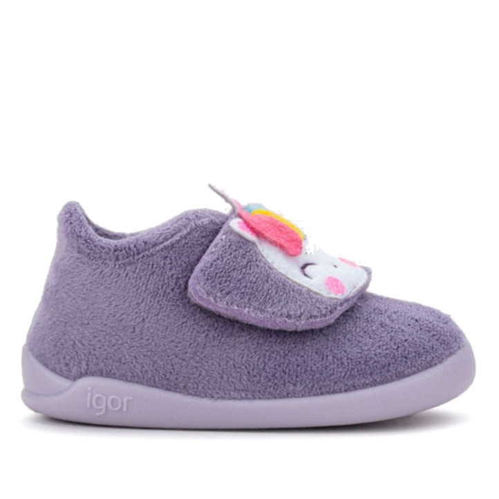 Espardenyes casa Igor Homie Unicorn infantils malva amb velcro - Querol online