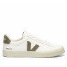 Zapatillas VEJA Campo de piel blancas con detalles kaki para hombre