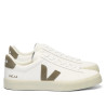 Zapatillas VEJA Campo de piel blancas con detalles kaki para hombre