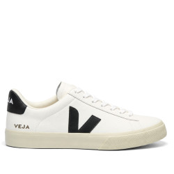 Zapatillas VEJA Campo de piel blancas con detalles negros para hombre - Querol online