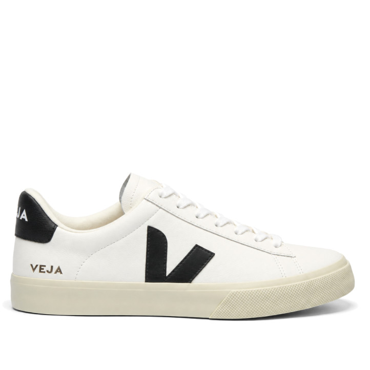 Zapatillas VEJA Campo de piel blancas con detalles negros para hombre - Querol online