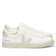 Zapatillas VEJA Campo de mujer blancas de piel con detalles beige - Querol online