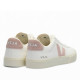 Zapatillas VEJA Campo de mujer blancas de piel con detalles rosas - Querol online
