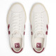 Zapatillas VEJA Campo de mujer blancas de piel con detalles granates - Querol online