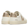 Zapatillas VEJA Campo de mujer blancas de piel con detalles dorados