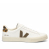 Sabatilles VEJA Campo de dona blanques de pell amb detalls marrons i animal print