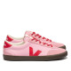 Zapatillas VEJA Volley de mujer rosas de piel con detalles rojos - Querol online