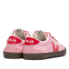 Zapatillas VEJA Volley de mujer rosas de piel con detalles rojos