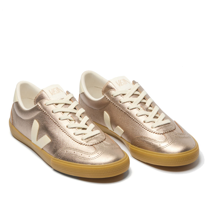 Sabatilles VEJA Volley de dona metal·litzades en bronze amb detalls blancs - Querol online