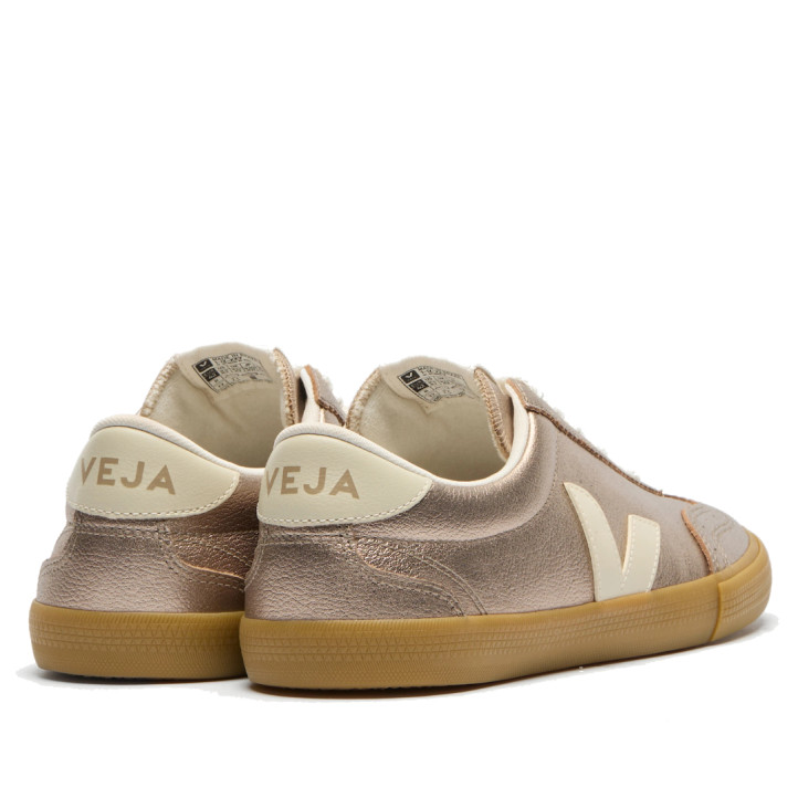 Zapatillas VEJA Volley de mujer metalizadas en bronce con detalles blancos - Querol online