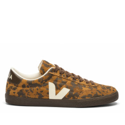 Zapatillas VEJA Panenka de mujer de ante camel con estampado marrón - Querol online