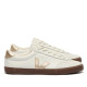 Zapatillas VEJA Volley de mujer blancas de piel con detalles dorados y suela marrón - Querol online